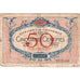 Francia, Roanne., 50 Centimes, Chambre de Commerce, BC