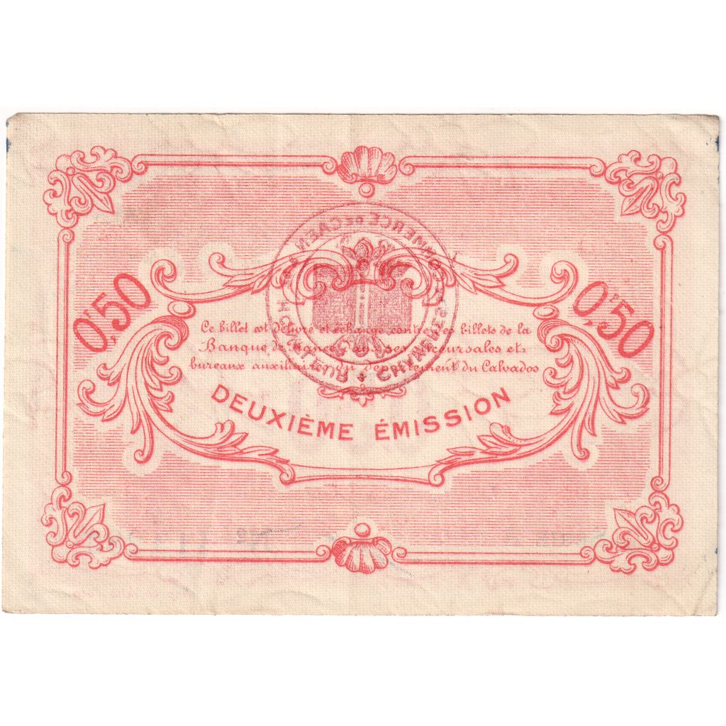Francja, Caen & Honfleur, 50 Centimes, Undated (1915-20), VF(30-35), Pirot:34-12