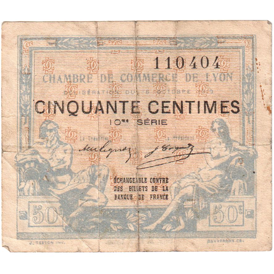 Frankrijk, Lyon, 50 Centimes, 1919-10-16, TB, Pirot:77-18