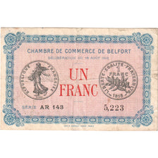 France, Belfort, 1 Franc, 1915-08-18, TB+, Pirot:23-40