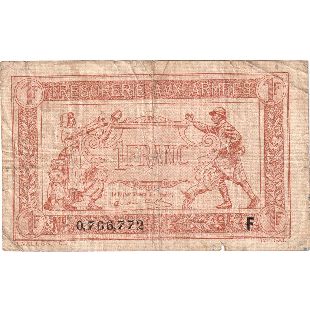 France, 1 Franc, 1917-1919 Army Treasury, F, F(12-15)