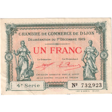 France, Dijon, 1 Franc, 1919-12-01, EF(40-45), Pirot:53-20