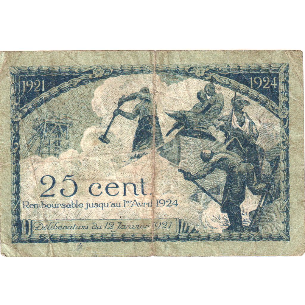França, Saint Etienne, 25 Centimes, 1921-01-12, VF(20-25), Pirot:114-5