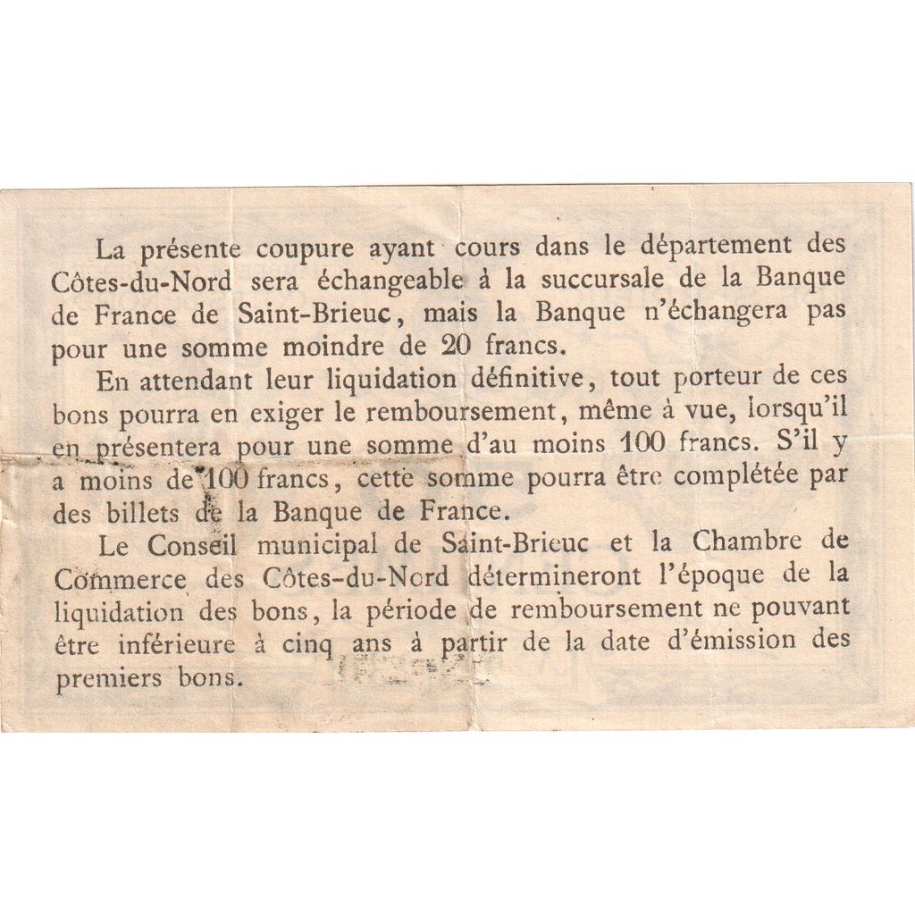 Frankreich, St Brieuc., 50 Centimes, SS, Pirot:111-1