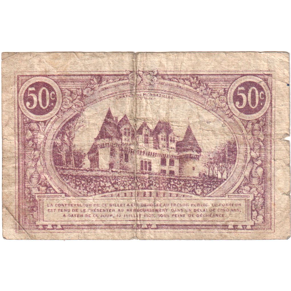 Francia, Bergerac, 50 Centimes, 1920-07-12, Chambre de Commerce, RC+