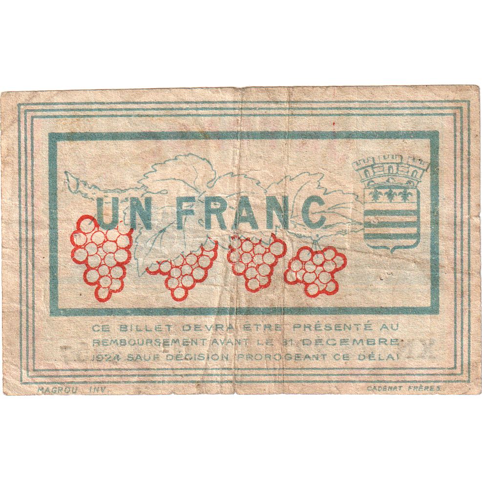 Frankreich, Béziers, 1 Franc, 1920-04-13, S, Pirot:27-30