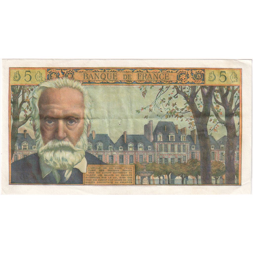 Francia, 5 Nouveaux Francs, Victor Hugo, 1962-02-01, M.76, BB