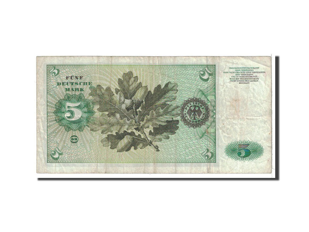 Banknote, GERMANY - FEDERAL REPUBLIC, 5 Deutsche Mark, 1970, Undated, KM:30a