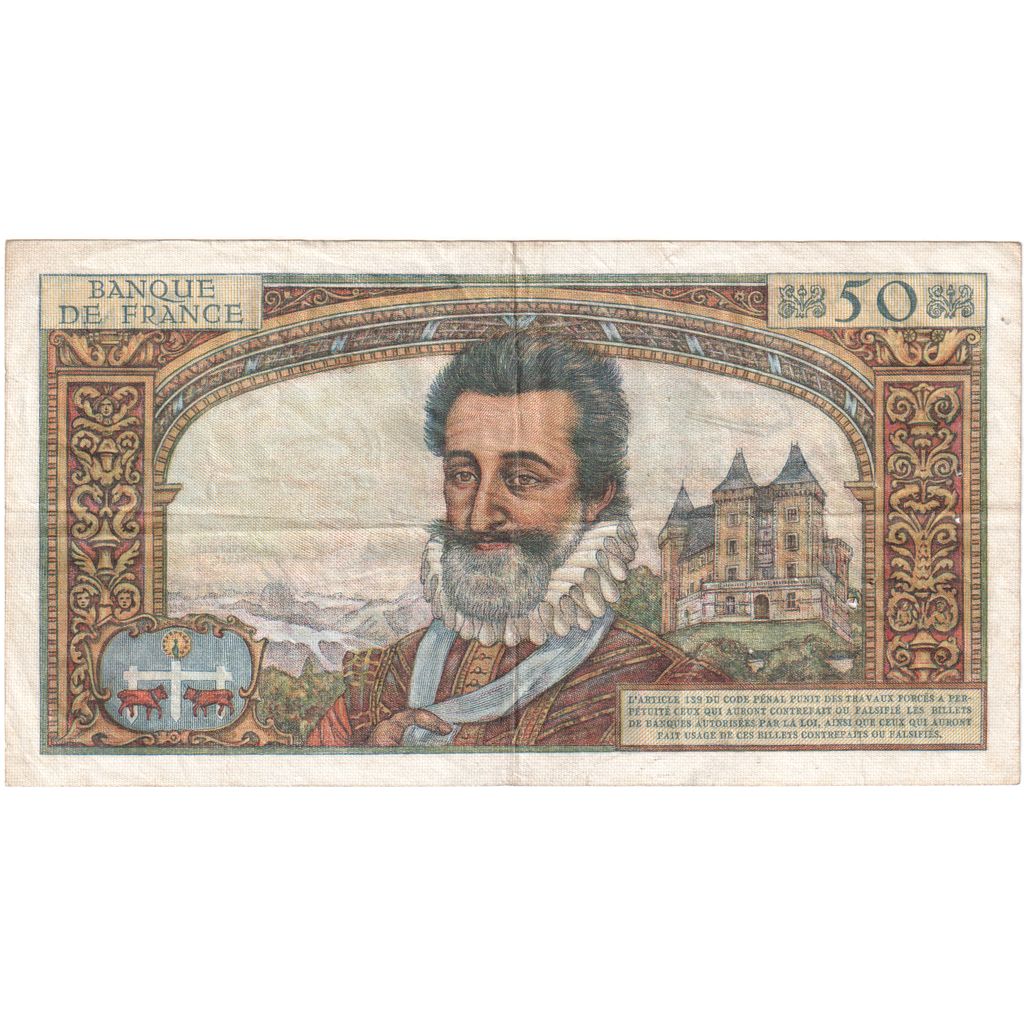 Francja, 50 Nouveaux Francs, Henri IV, 1961-07-06, F.59, EF(40-45)