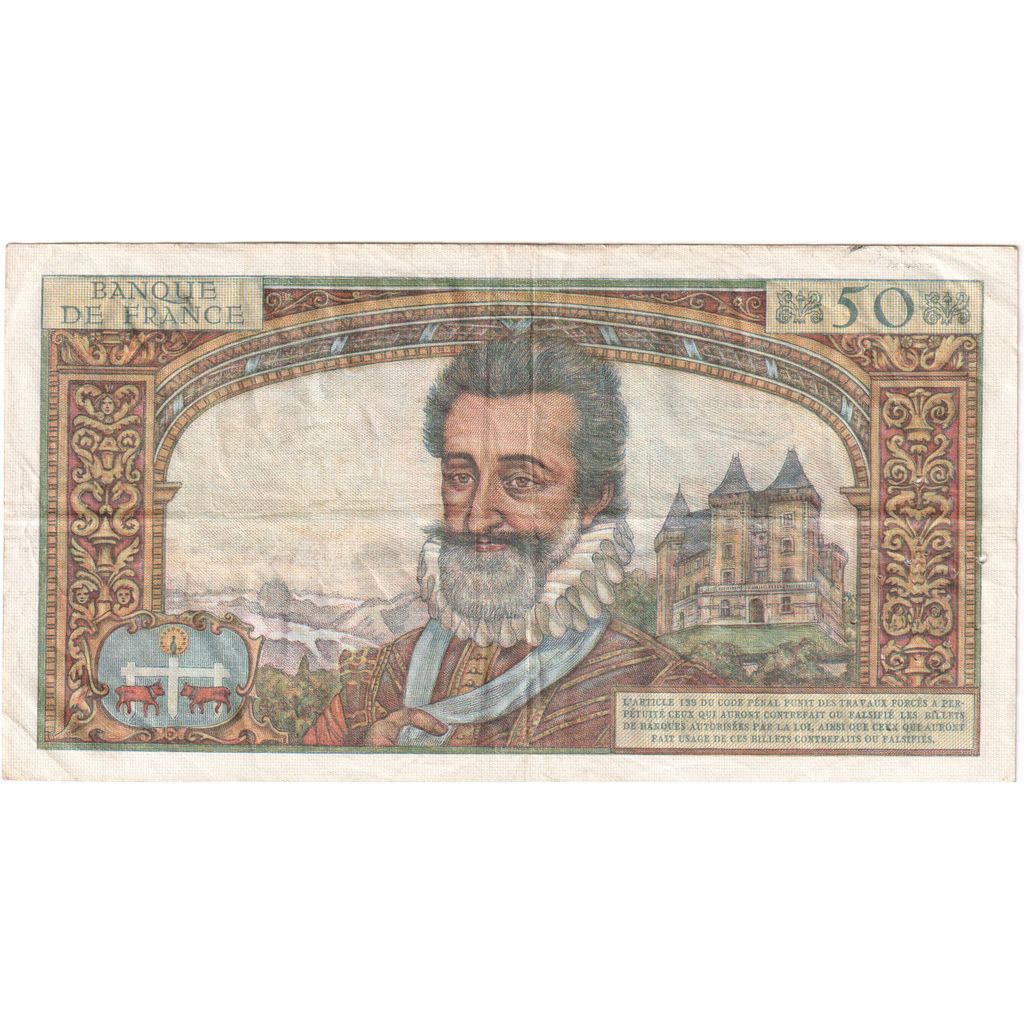 France, 50 Nouveaux Francs, Henri IV, 1959-09-03, A.26, VF(30-35)