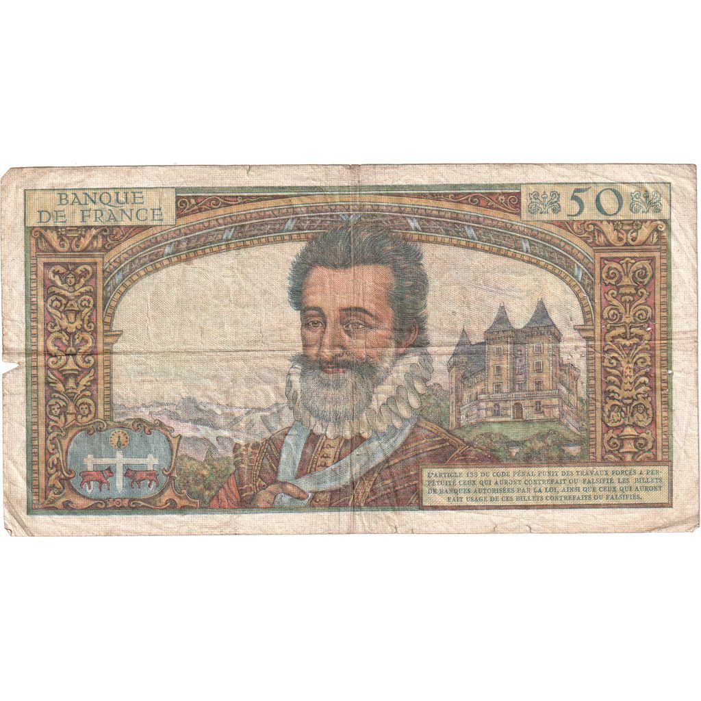 Frankrijk, 50 Nouveaux Francs, Henri IV, 1959-07-02, U.22, TB