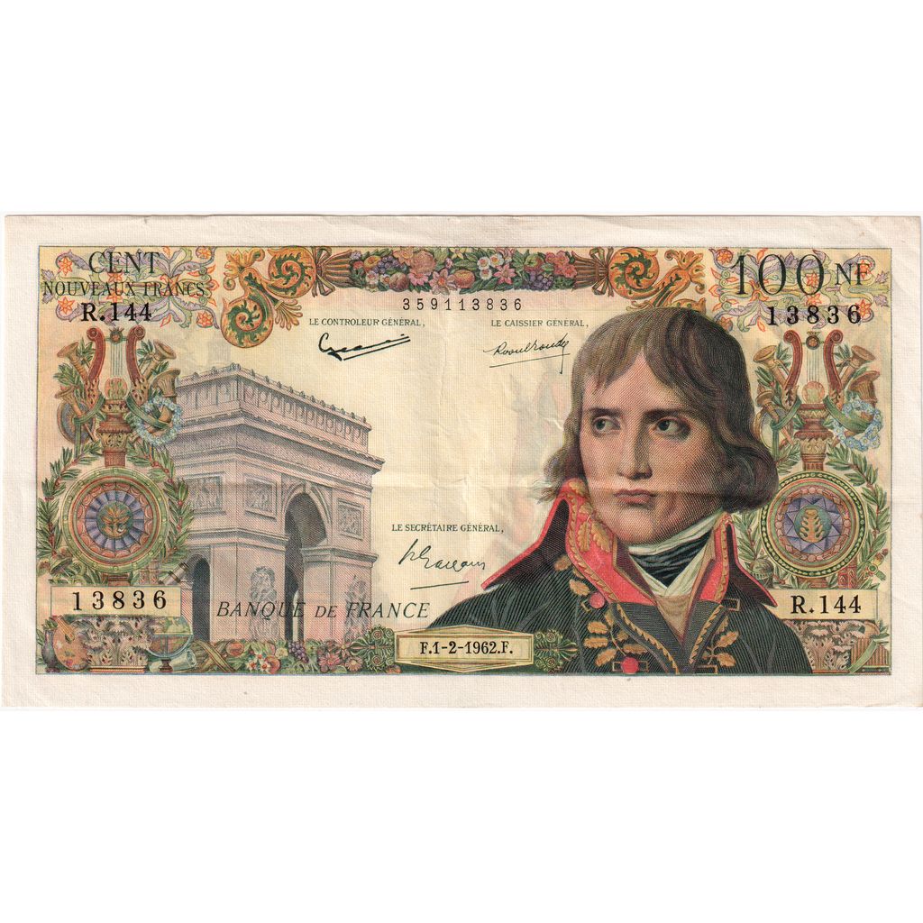France, 100 Nouveaux Francs, Bonaparte, 1962-02-01, R.144, VF(30-35)