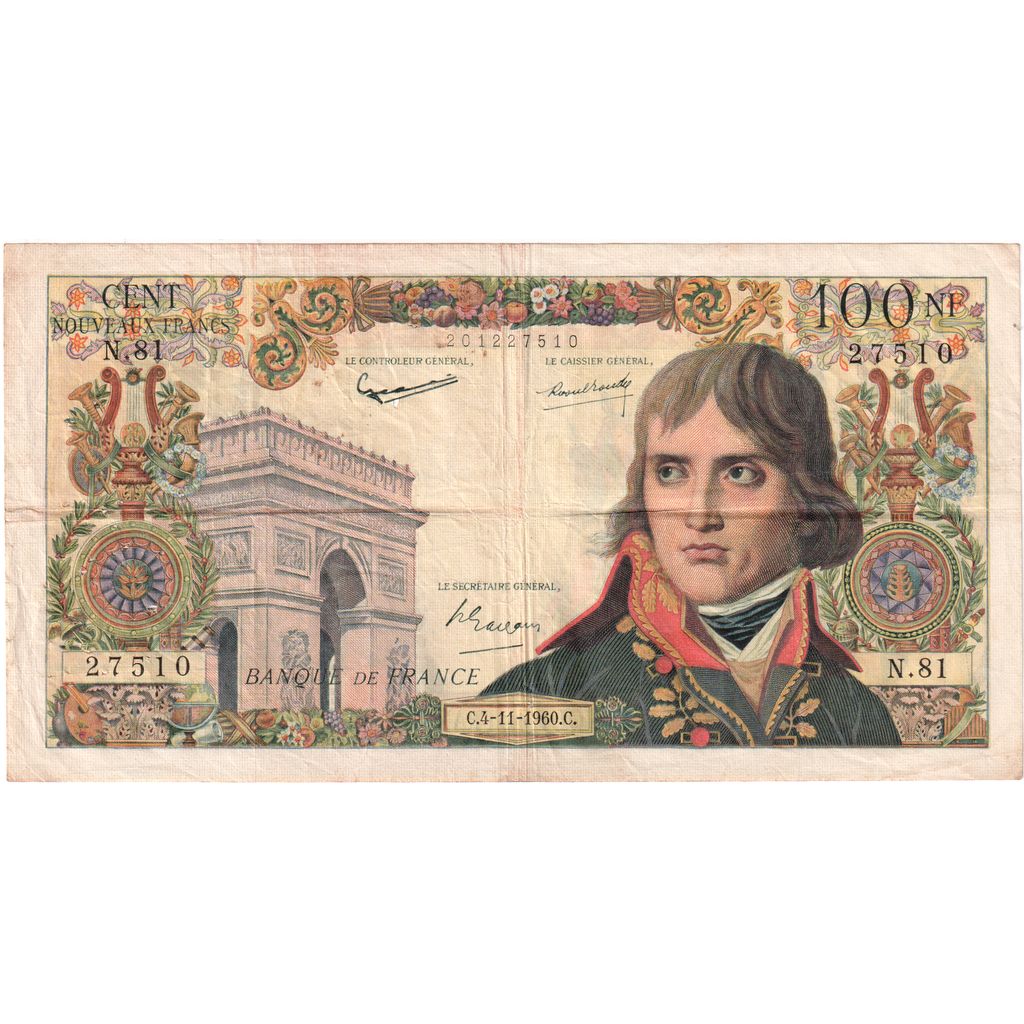 Frankreich, 100 Nouveaux Francs, Bonaparte, 1960-11-04, N.81, S+