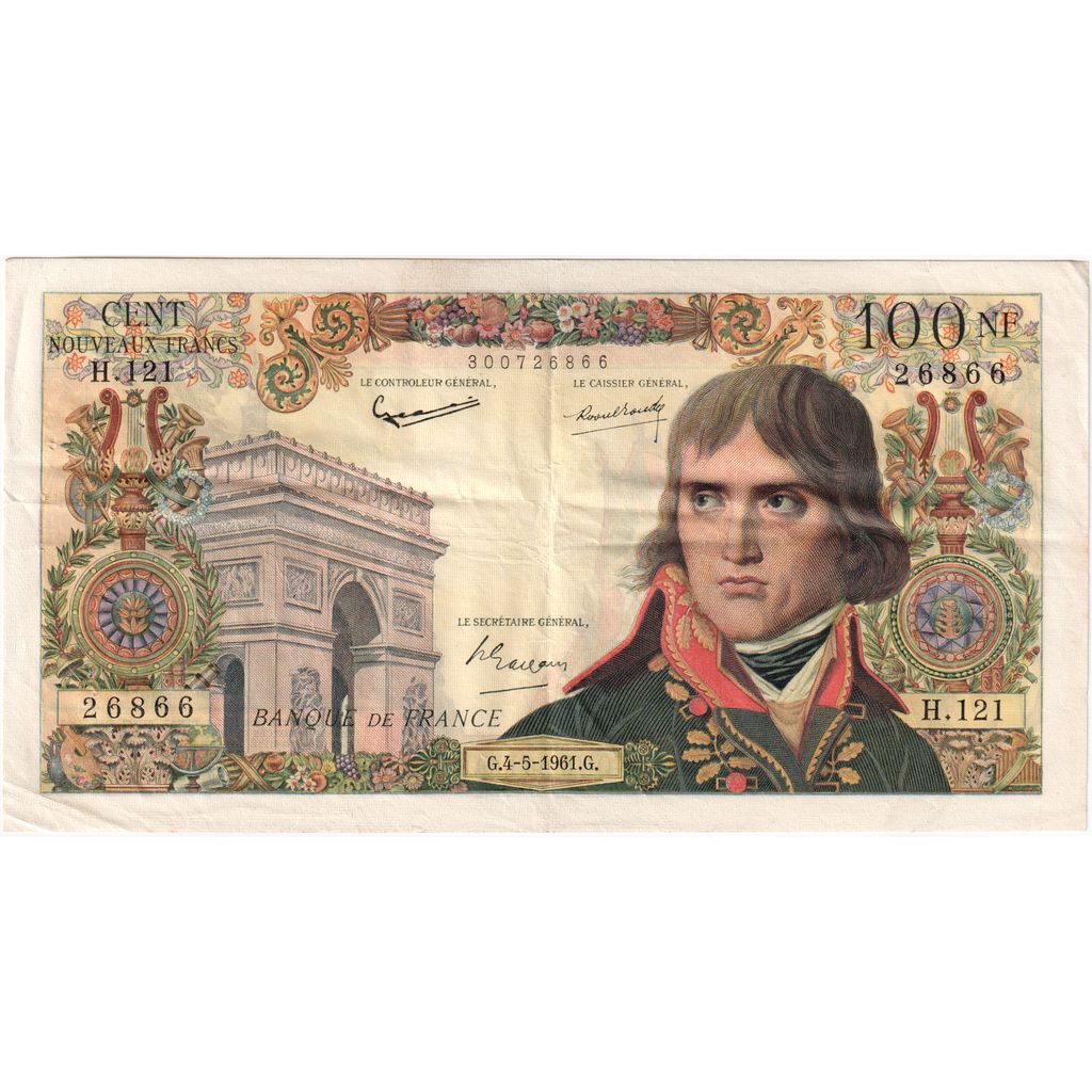 Frankrijk, 100 Nouveaux Francs, Bonaparte, 1961-05-04, H.121, TB+