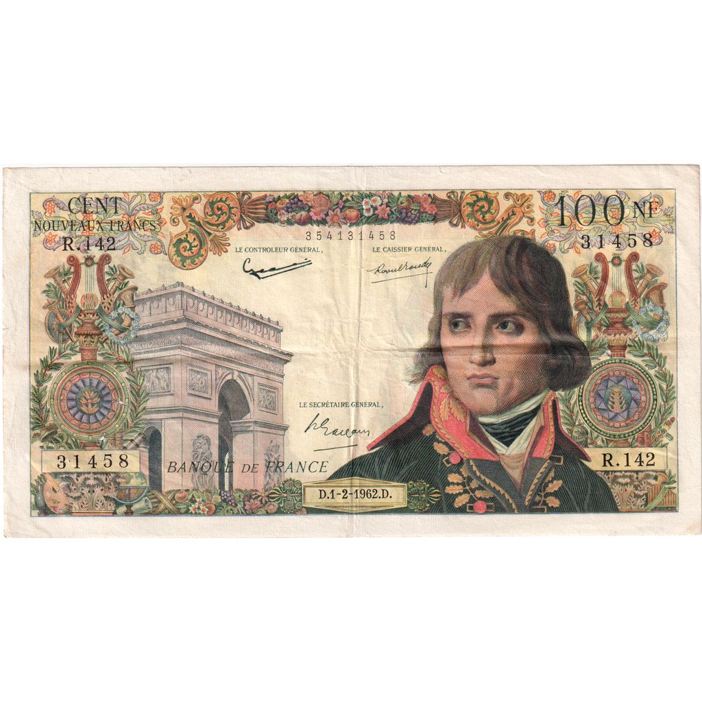 Francia, 100 Nouveaux Francs, Bonaparte, 1962-02-01, R.142, MB+