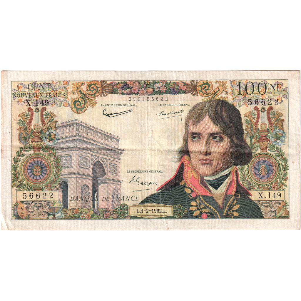 Francja, 100 Nouveaux Francs, Bonaparte, 1962-02-01, X.149, VF(30-35)