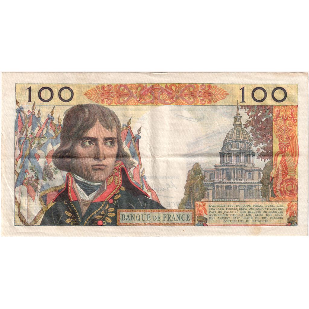 França, 100 Nouveaux Francs, Bonaparte, 1961-05-04, U.121, VF(30-35)
