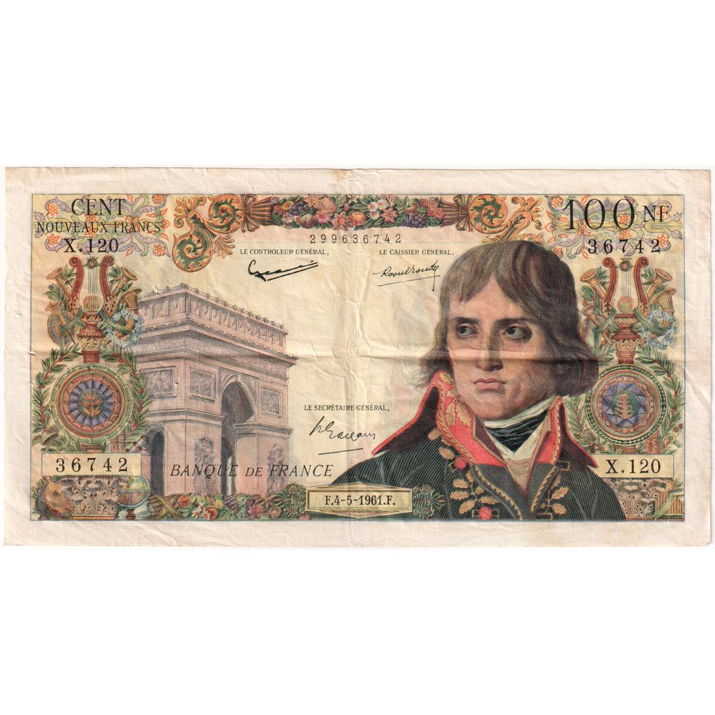 Francia, 100 Nouveaux Francs, Bonaparte, 1961-05-04, X.120, BC