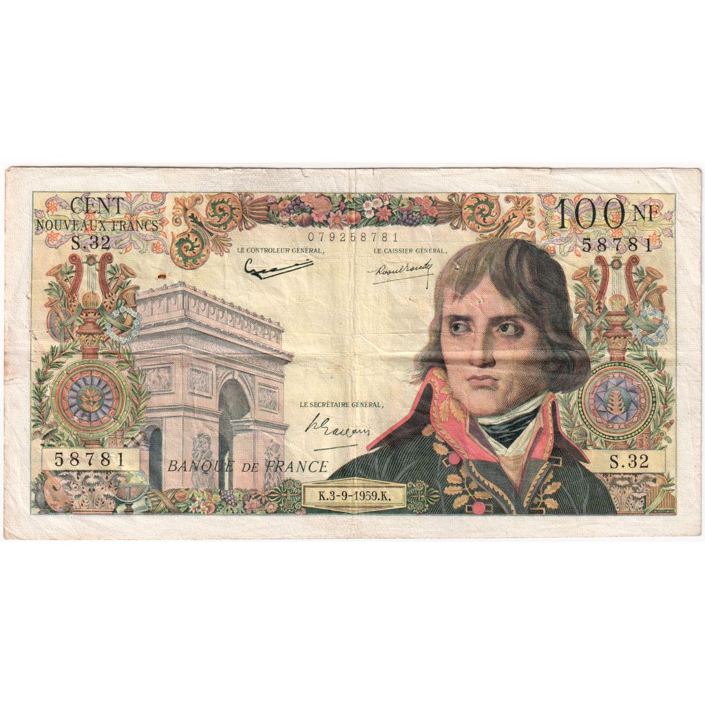 Francia, 100 Nouveaux Francs, Bonaparte, 1959-09-03, S.32, MB