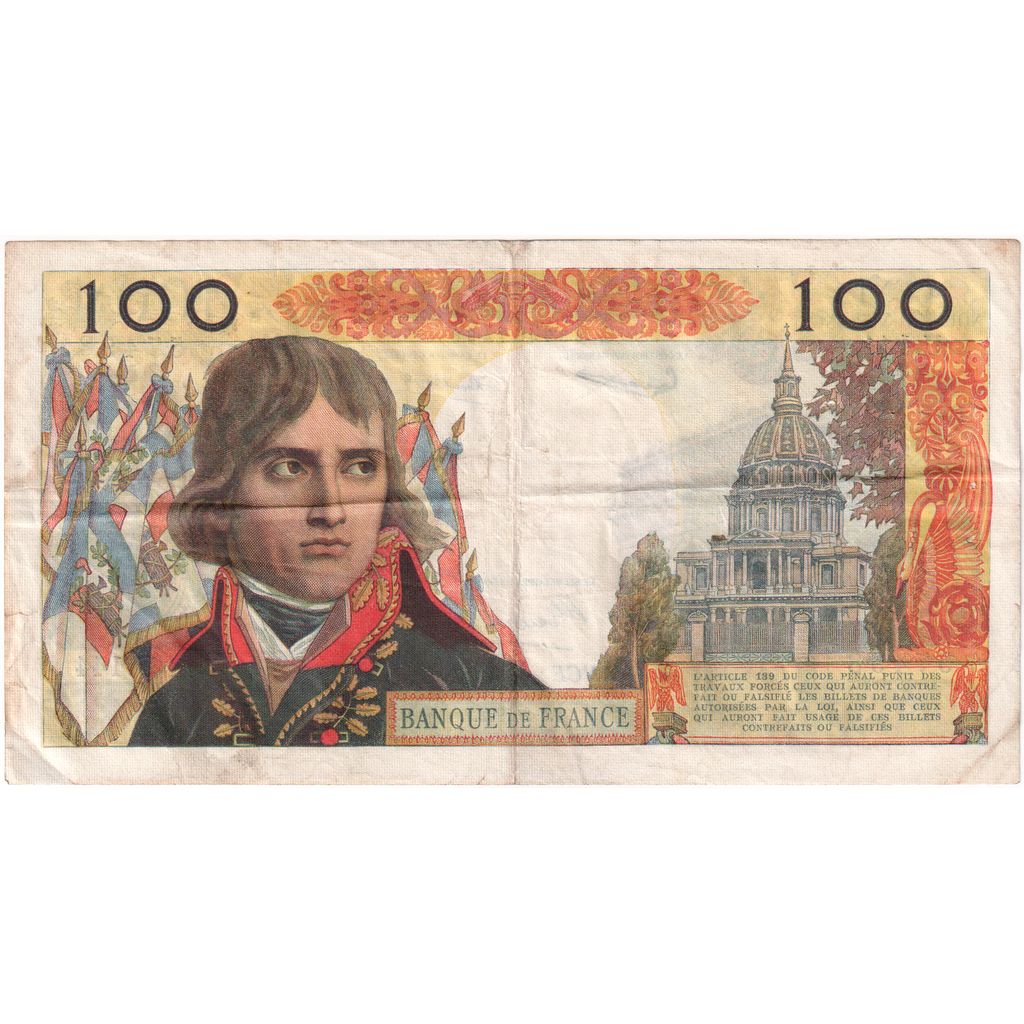 Francja, 100 Nouveaux Francs, Bonaparte, 1962-02-01, U.144, VF(20-25)
