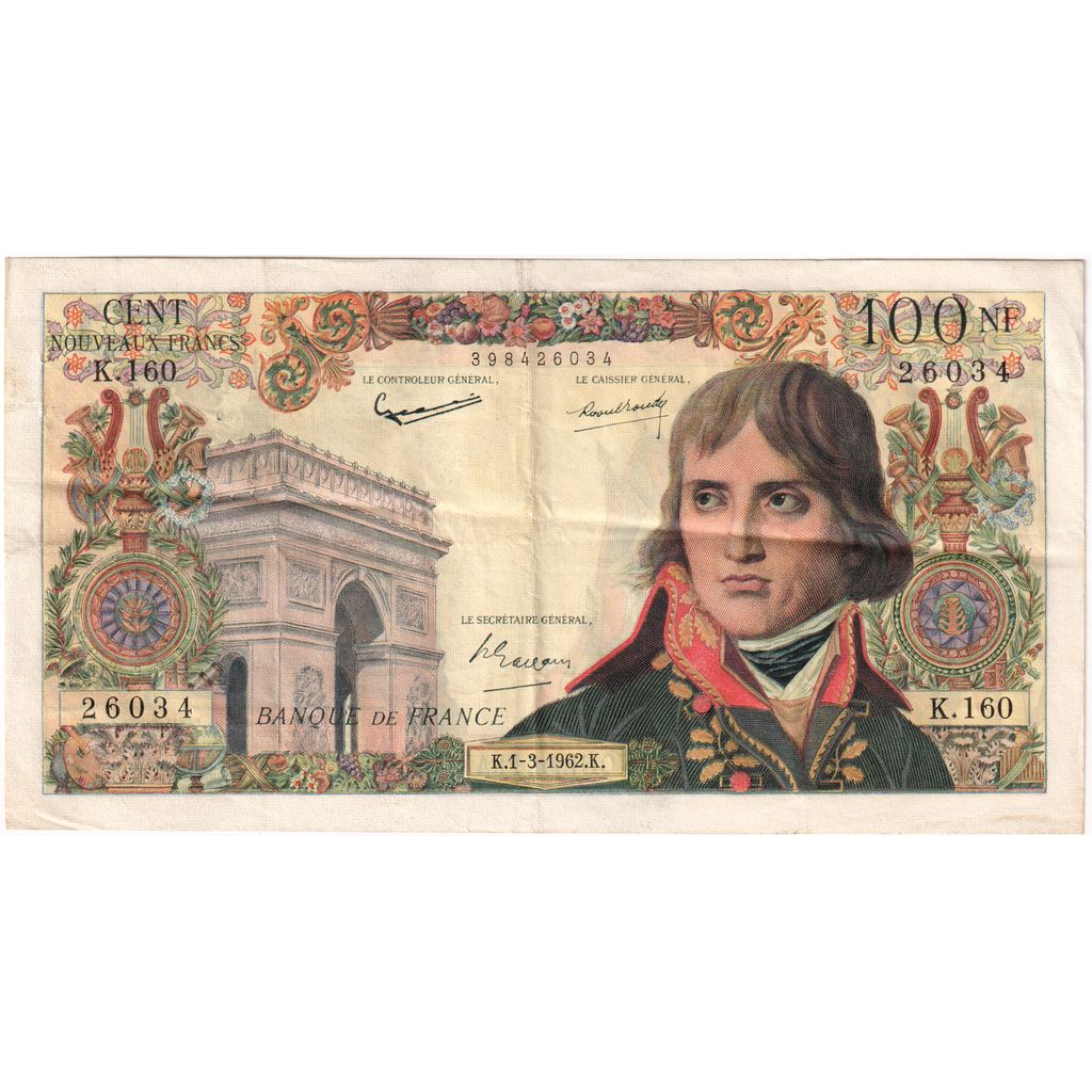 Francia, 100 Nouveaux Francs, Bonaparte, 1962-03-01, K.160, BB