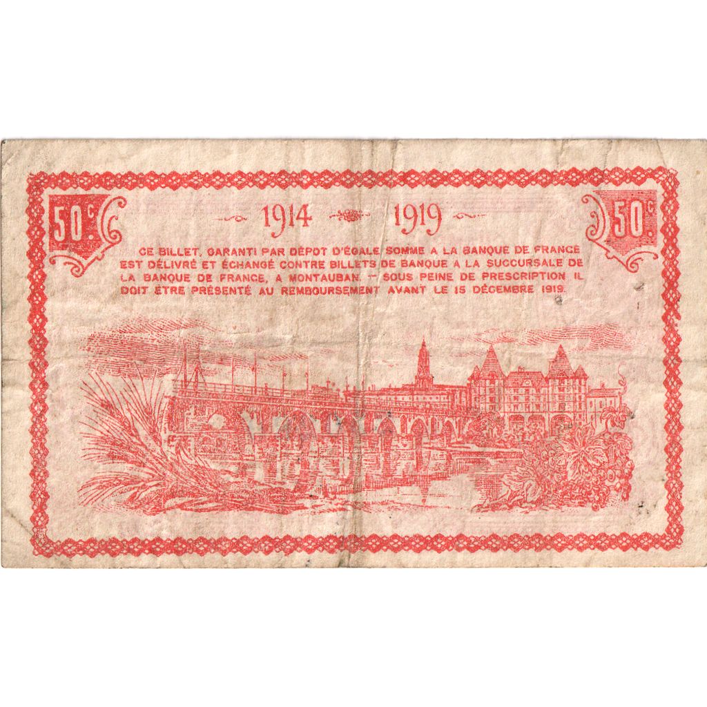 France, Montauban, 50 Centimes, 1914-11-20, 250280, VF(20-25)