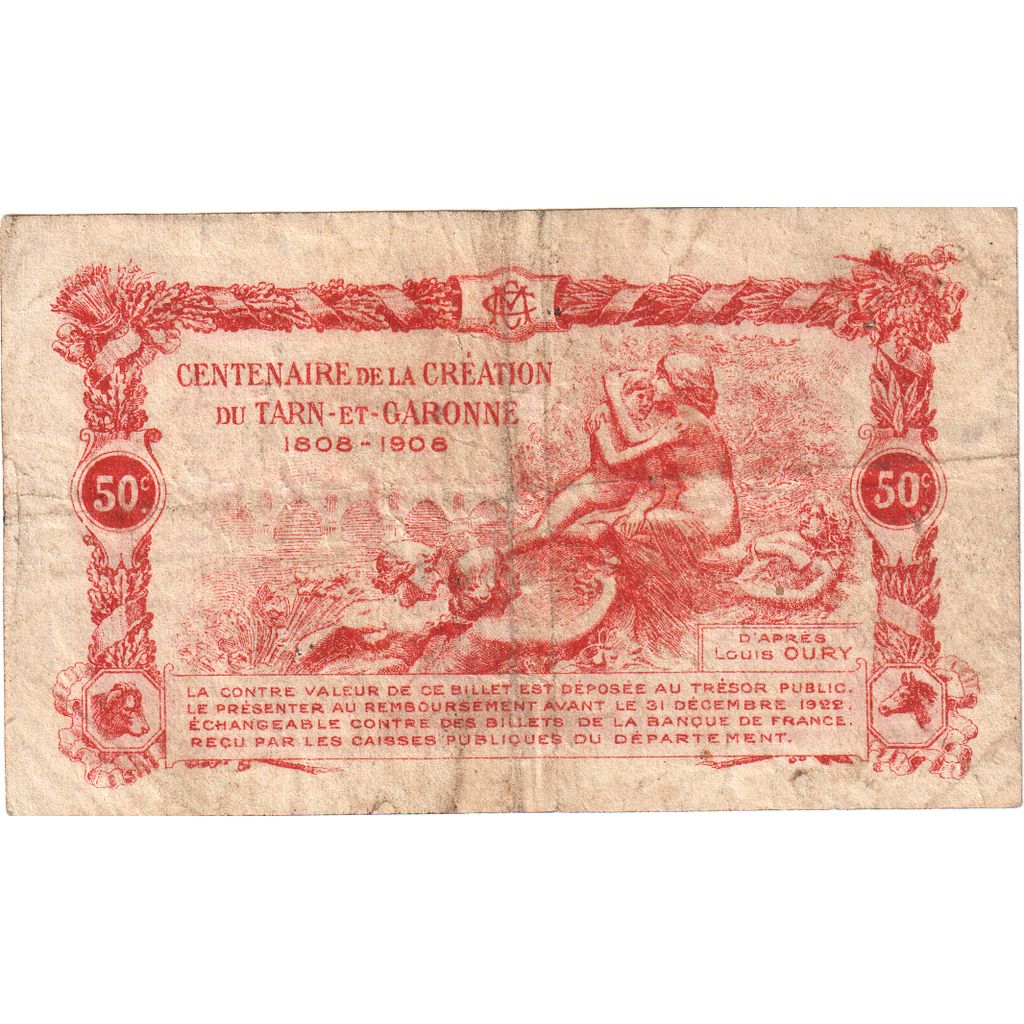 Francia, Montauban, 50 Centimes, 1917-08-27, 174454, MB