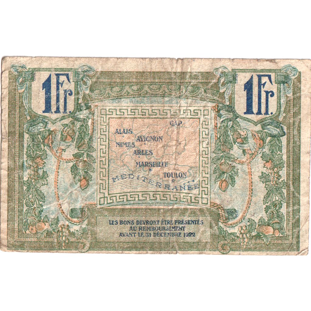 France, Région Provençale, 1 Franc, 1922-12-31, SERIE 49, TB, SPL
