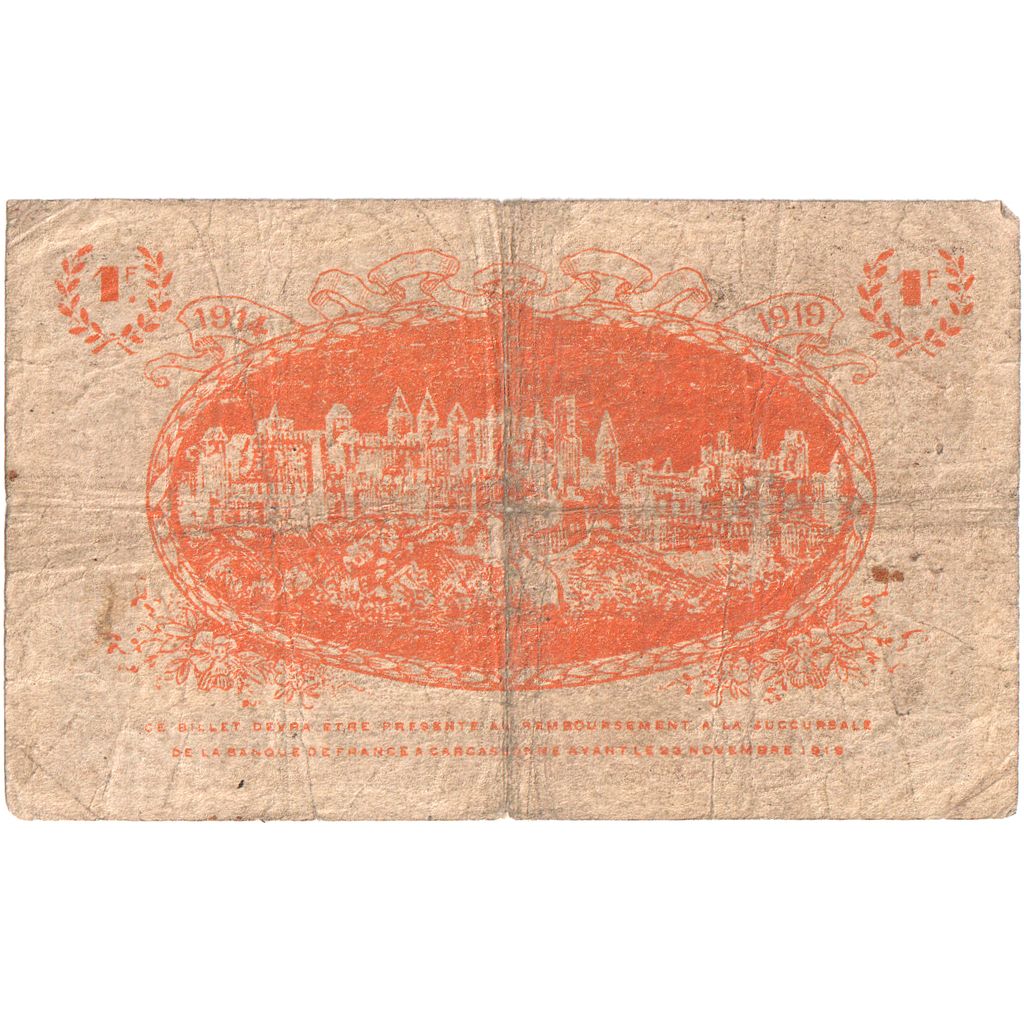 Francia, Carcassonne, 1 Franc, 1914-11-23, 043242, B+