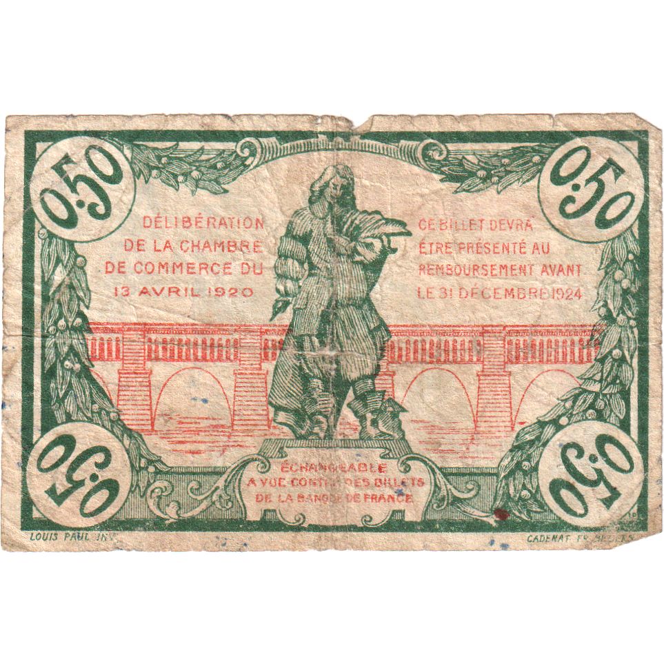 Francia, Béziers, 50 Centimes, 1920-04-13, XZ 31,57, B+