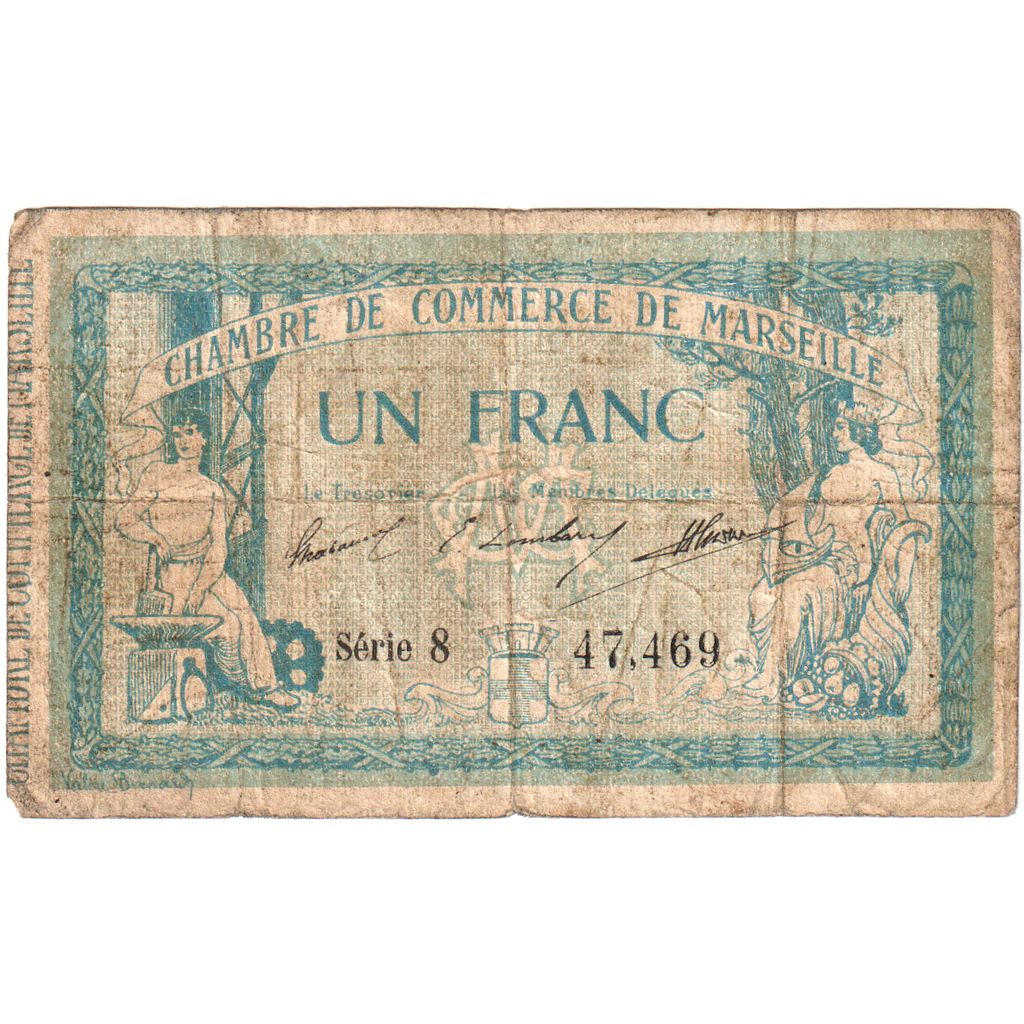 Francia, Marseille, 1 Franc, 1914-08-19, Serie 8, RC+