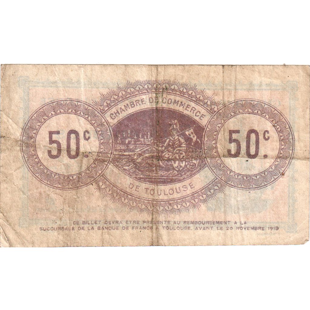 Frankrijk, Toulouse, 50 Centimes, 1914-11-06, 771117, TB+