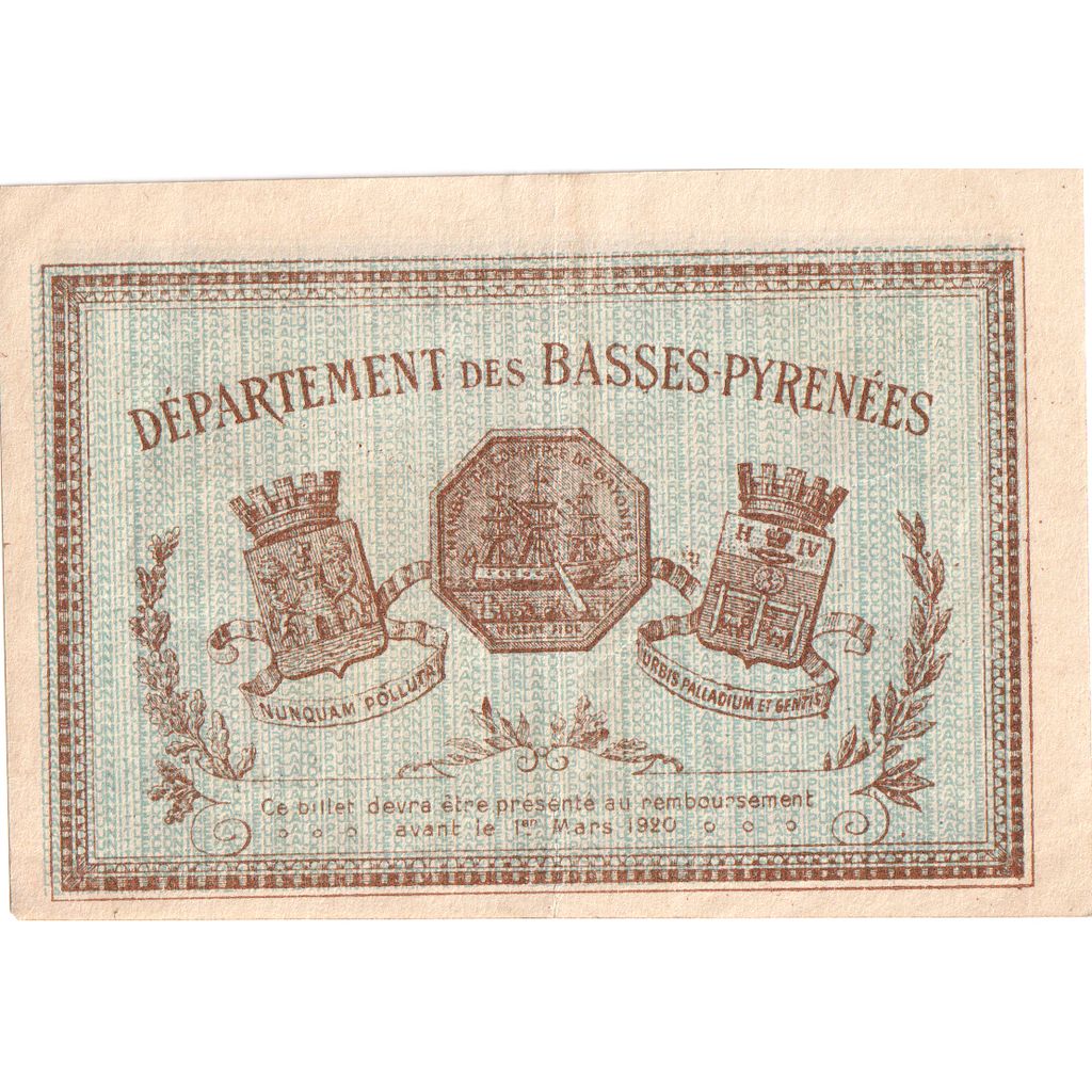 France, Bayonne, 50 Centimes, 1915-01-16, SERIE UU, AU(55-58)