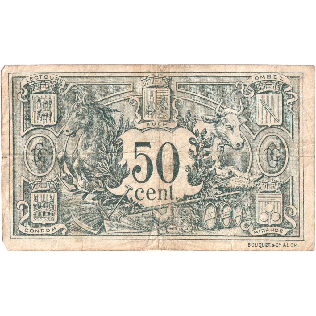 France, Auch, 50 Centimes, 1914-11-18, SERIE F, VF(30-35)