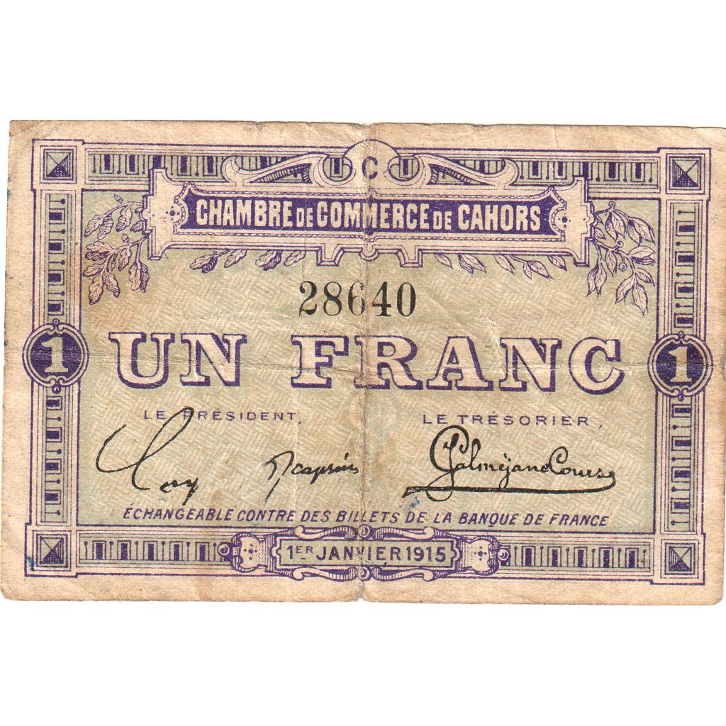Francja, Cahors, 1 Franc, 1915-01-01, 28640, VF(20-25)