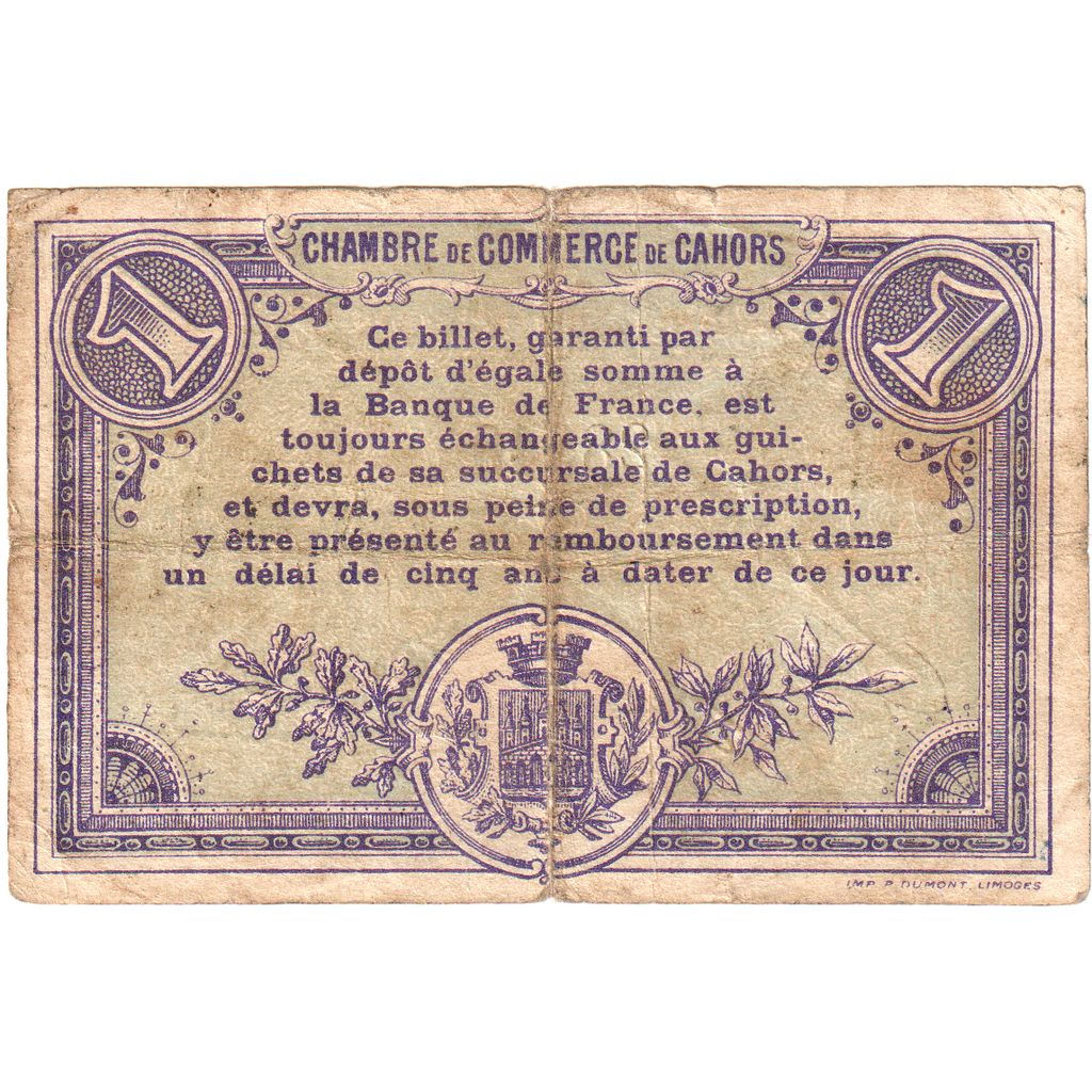 Francja, Cahors, 1 Franc, 1915-01-01, 28640, VF(20-25)