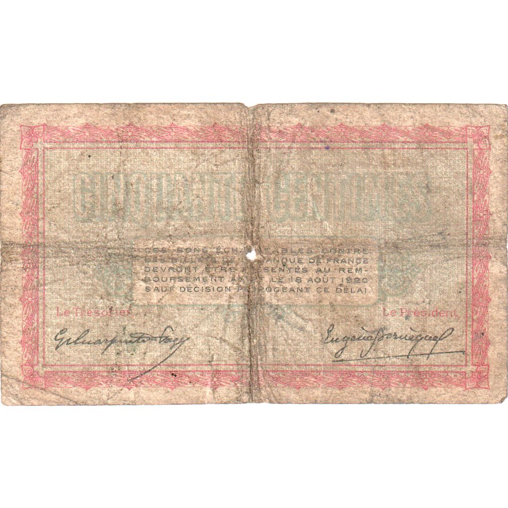 Francja, Belfort, 50 Centimes, 1915-08-18, Série 108, F(12-15)