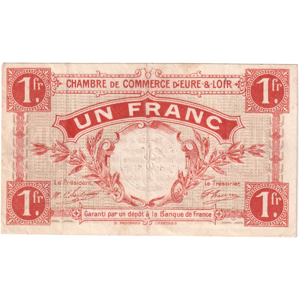 France, Chartres, 1 Franc, 1915-10-01, EF(40-45)