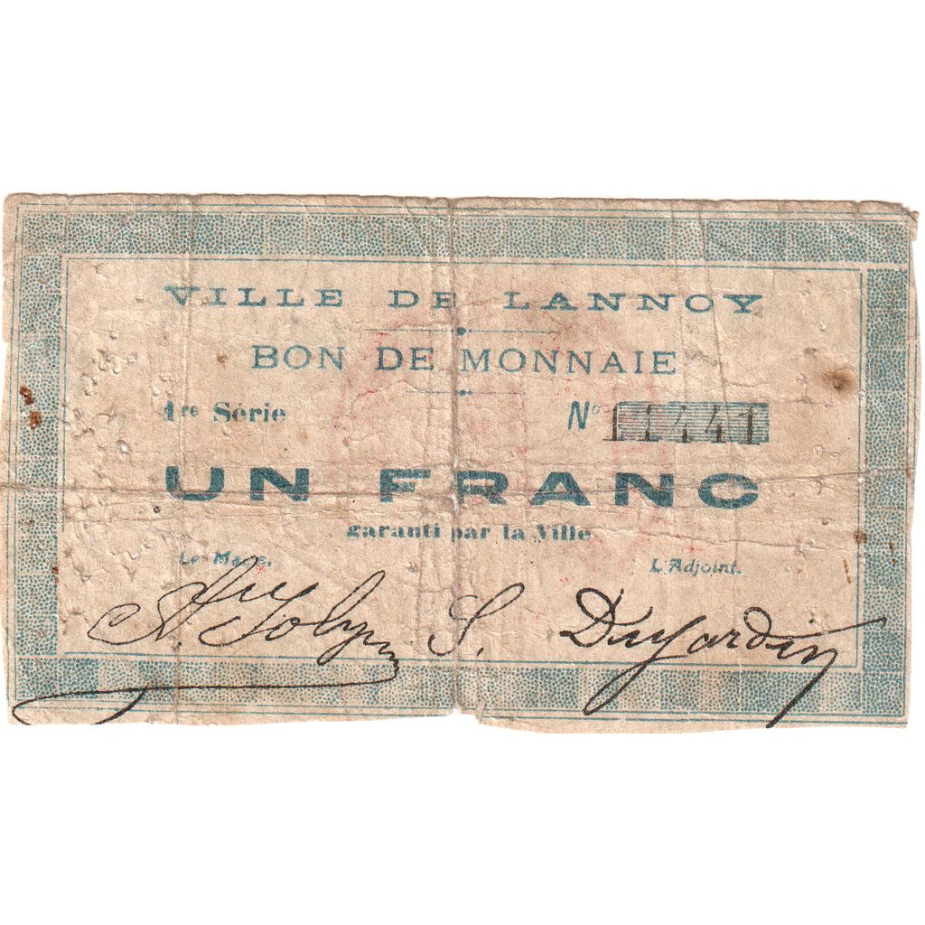 France, Lannoy, 1 Franc, 11441, VF(20-25)