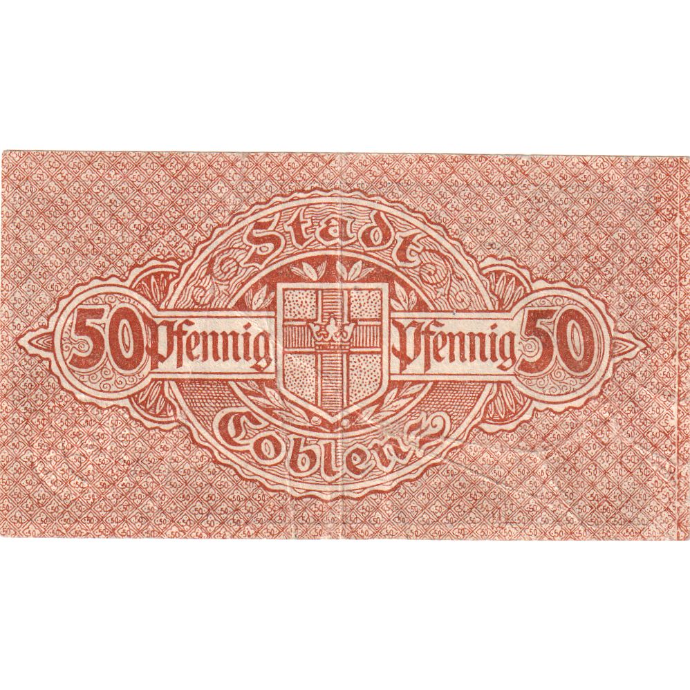Germany, Coblenz Stadt, 50 Pfennig, 1919-01-01, VF(30-35)