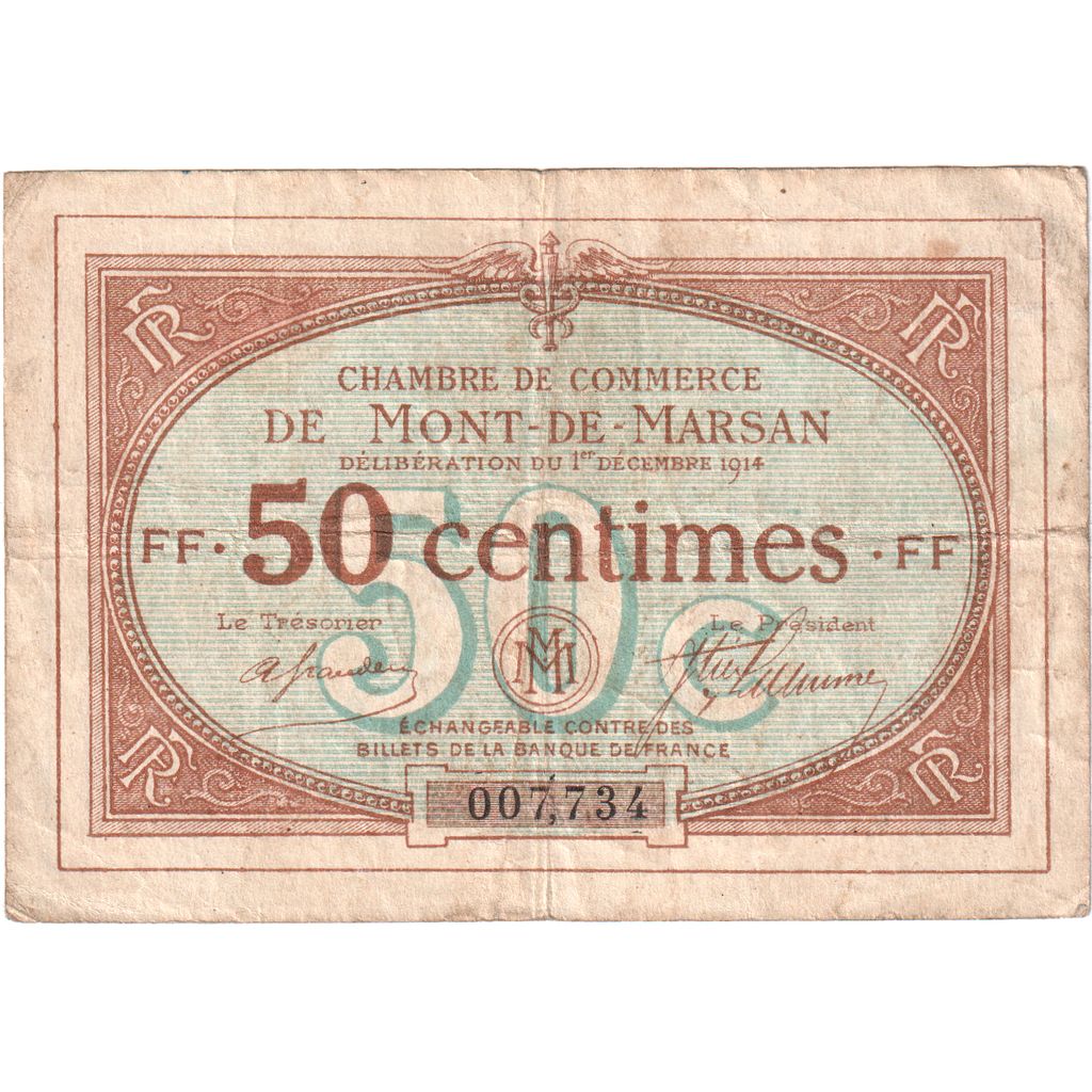 Francia, Mont-de-Marsan, 50 Centimes, 1914-12-01, BC