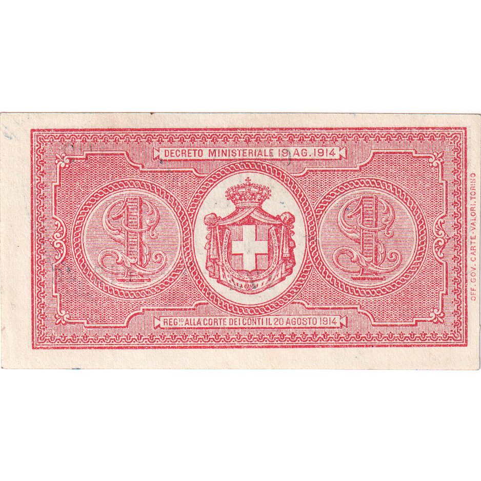 Italien Staaten, 1 Lire, 1917-12-28, VZ
