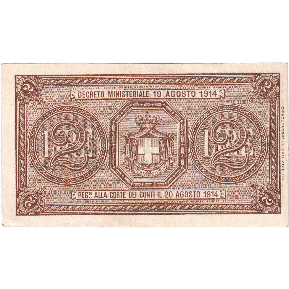 Italië, 2 Lire, 1920-03-14, TTB