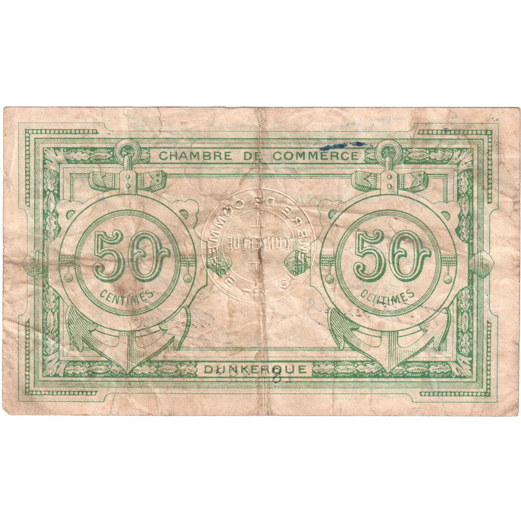 Francja, Dunkerque, 50 Centimes, VF(30-35), Pirot:54-01