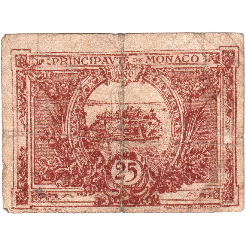 Mónaco, 25 Centimes, 1920-03-20, BC