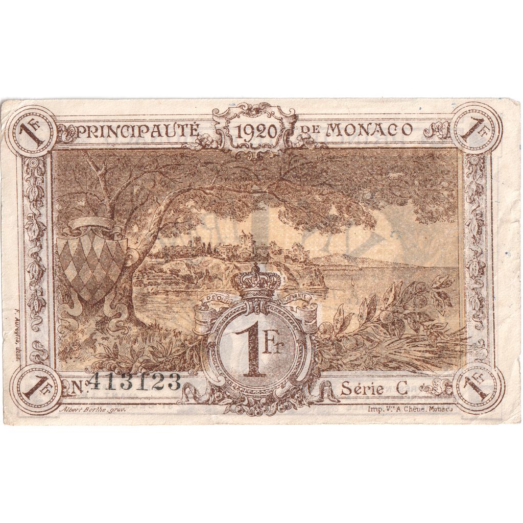 Monaco, 1 Franc, 1920-03-20, SUP