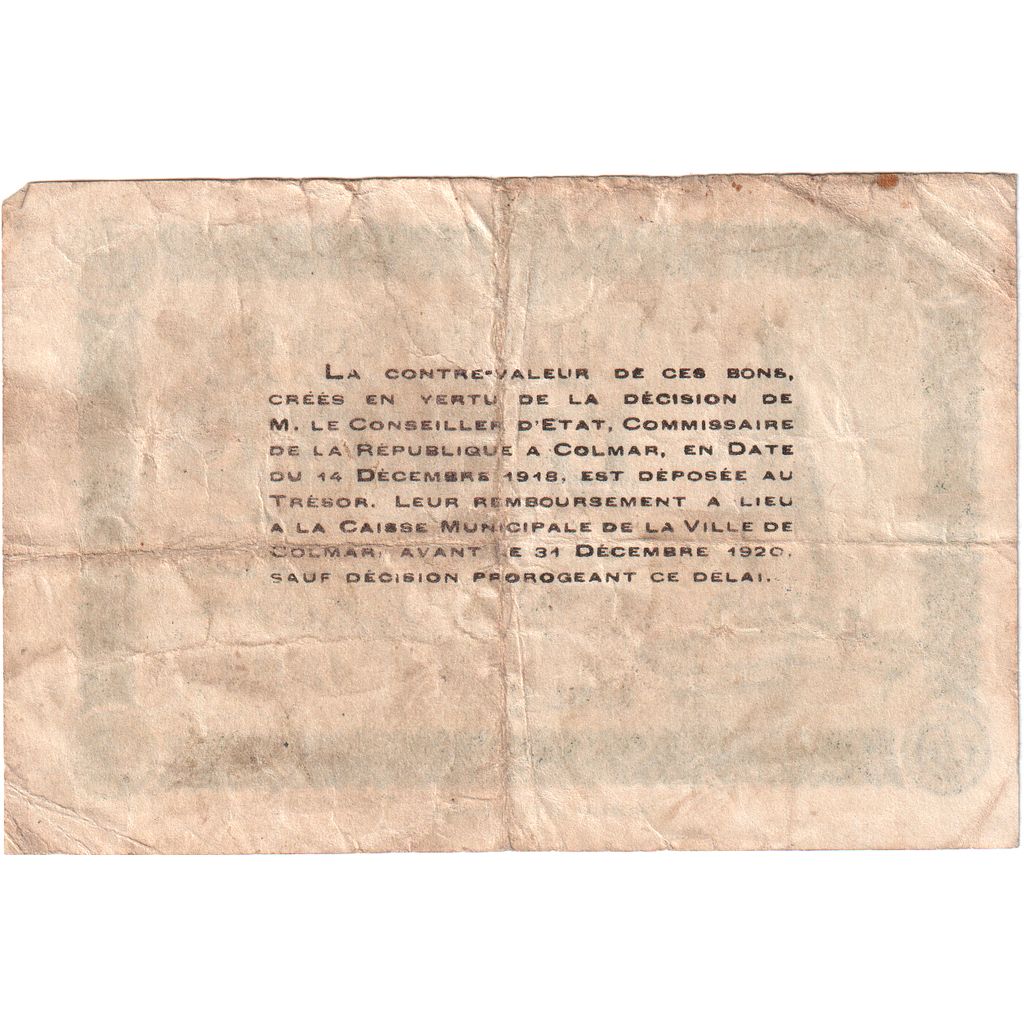 Francja, 1 Franc, 1918-12-15, SERIE C, VF(20-25), Pirot:68-69
