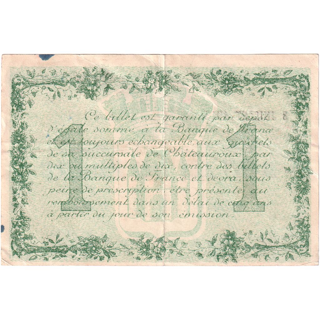 Francja, Chateauroux, 1 Franc, 1915-07-08, Série L, VF(30-35), Pirot:46-2