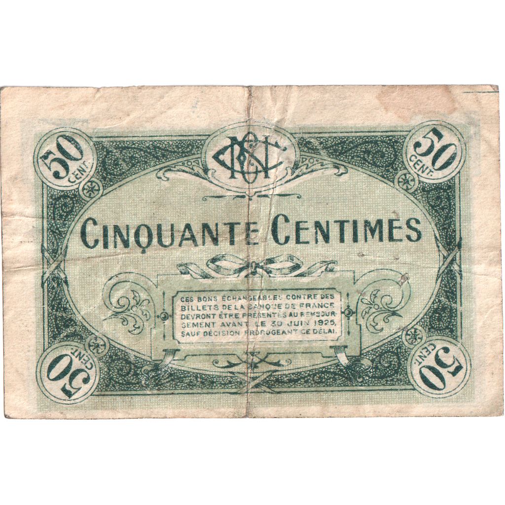 Francja, Nevers, 50 Centimes, 1920-02-22, 3ÉME SERIE, VF(30-35), Pirot:90-18