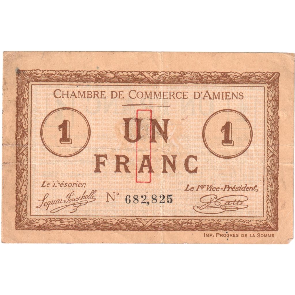 Francja, Amiens, 1 Franc, 682825, VF(20-25), Pirot:7-8